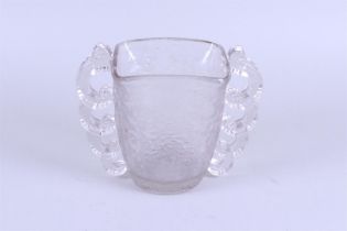 Pierre d'Avesn (1901-1991), partly frosted glass vase.