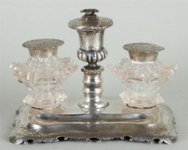 A Djokja inkstand with glasses. (hinge needs to be repaired).