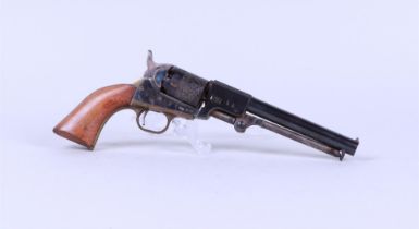 A replica Samuel Colt, black powder revolver.