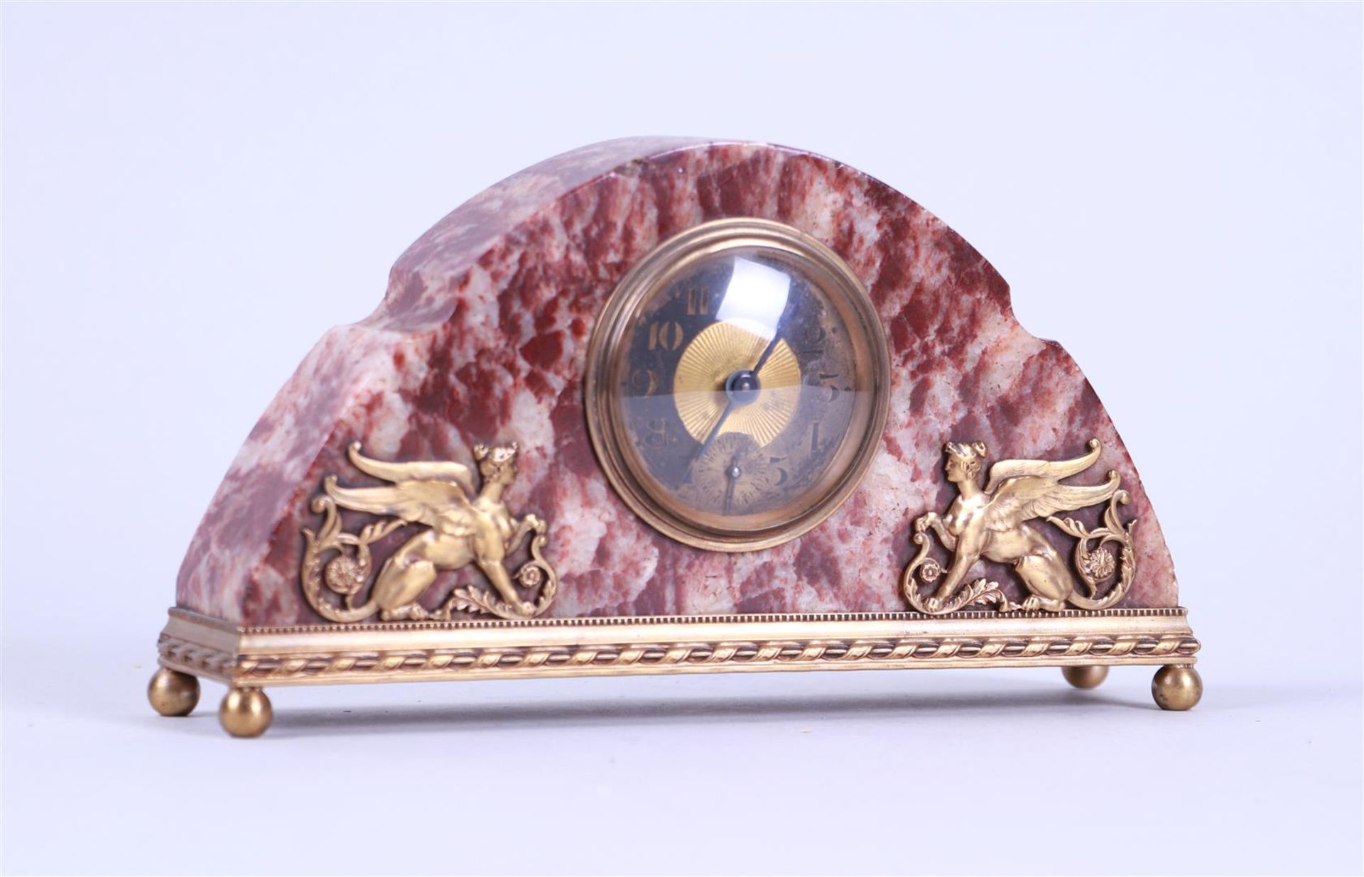 Art deco marble clock with two sphinxes.
 - Image 3 of 3