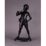 Bronze Shepherd Boy Sculpture (First Half 20th Century)