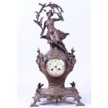 ZAMAC Mantel Clock with Enamel Dial (France, Ca. 1880)