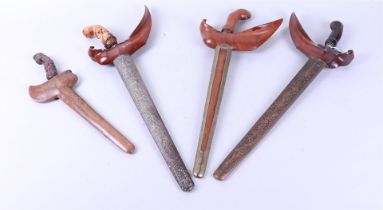 19th Century Kris Blades: A Collection of (4) Antique Krisses