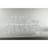 Large Lot of "Bohemian" Cut Clear Crystal Glass