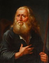 Dutch School, late 17th century, Portrait of an older man depicted as Jacobus de Meedere, oil on can