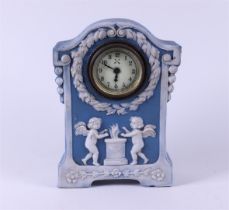 A Wedgwood Blue jasper mantel clock