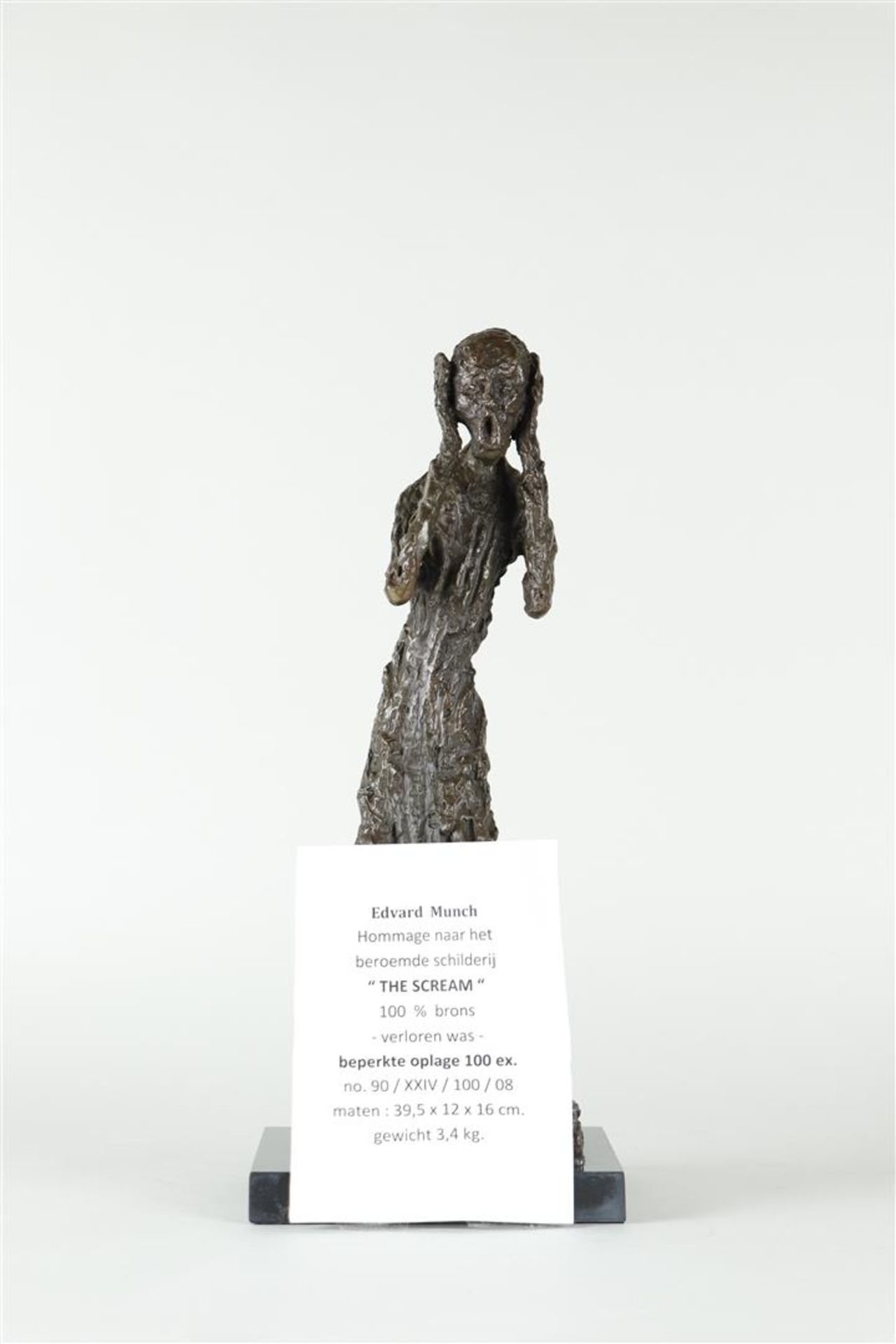 A dark patinated bronze sculpture 'The Scream' by Much annotated and numbered (in the base),  - Image 5 of 5