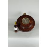 Large Mahogany Mantel Clock in the Shape of a Pocket Watch