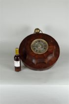 Large Mahogany Mantel Clock in the Shape of a Pocket Watch