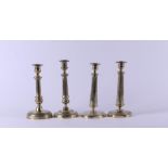 A lot of (4) early 19th century candlesticks (Empire). 