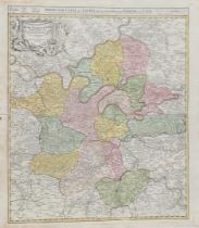 Johann Baptista HOMANN (1664-1724), Map of the Paris area - Historische Karte von der Gegend um Pari