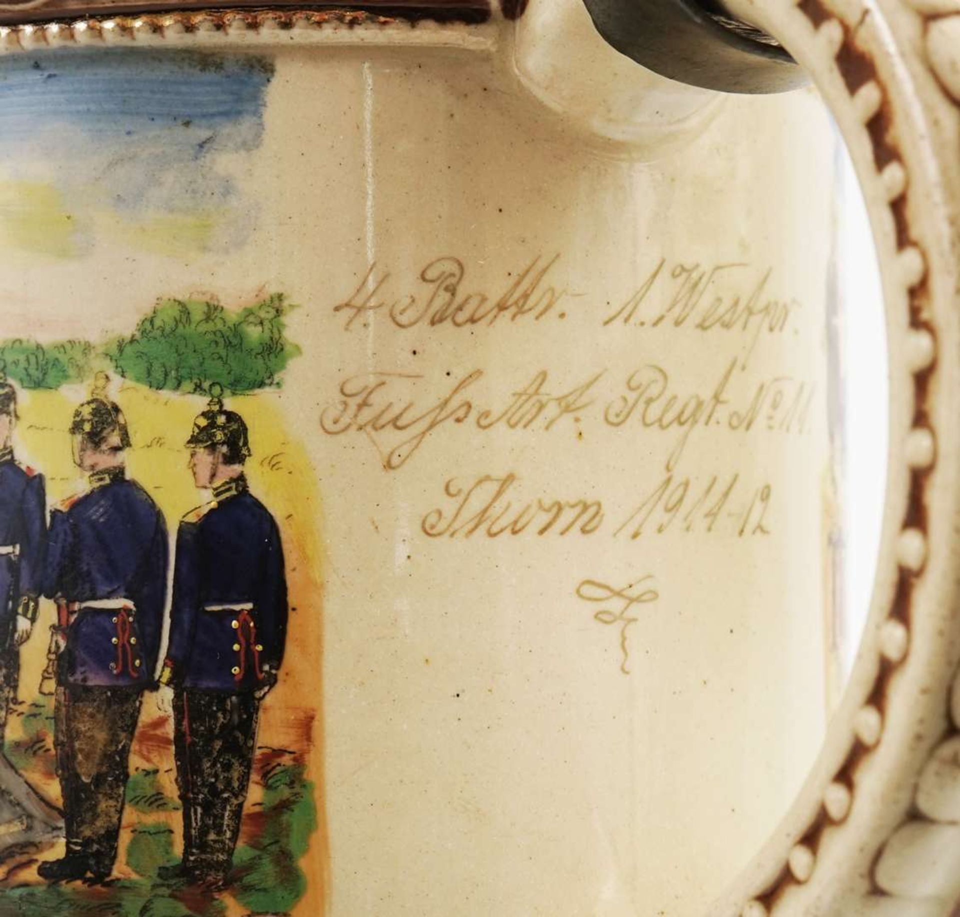 WW1 German Regimental Tankard - Prussian 11th Artillery &nbsp;Regiment - Thorn - Image 12 of 12