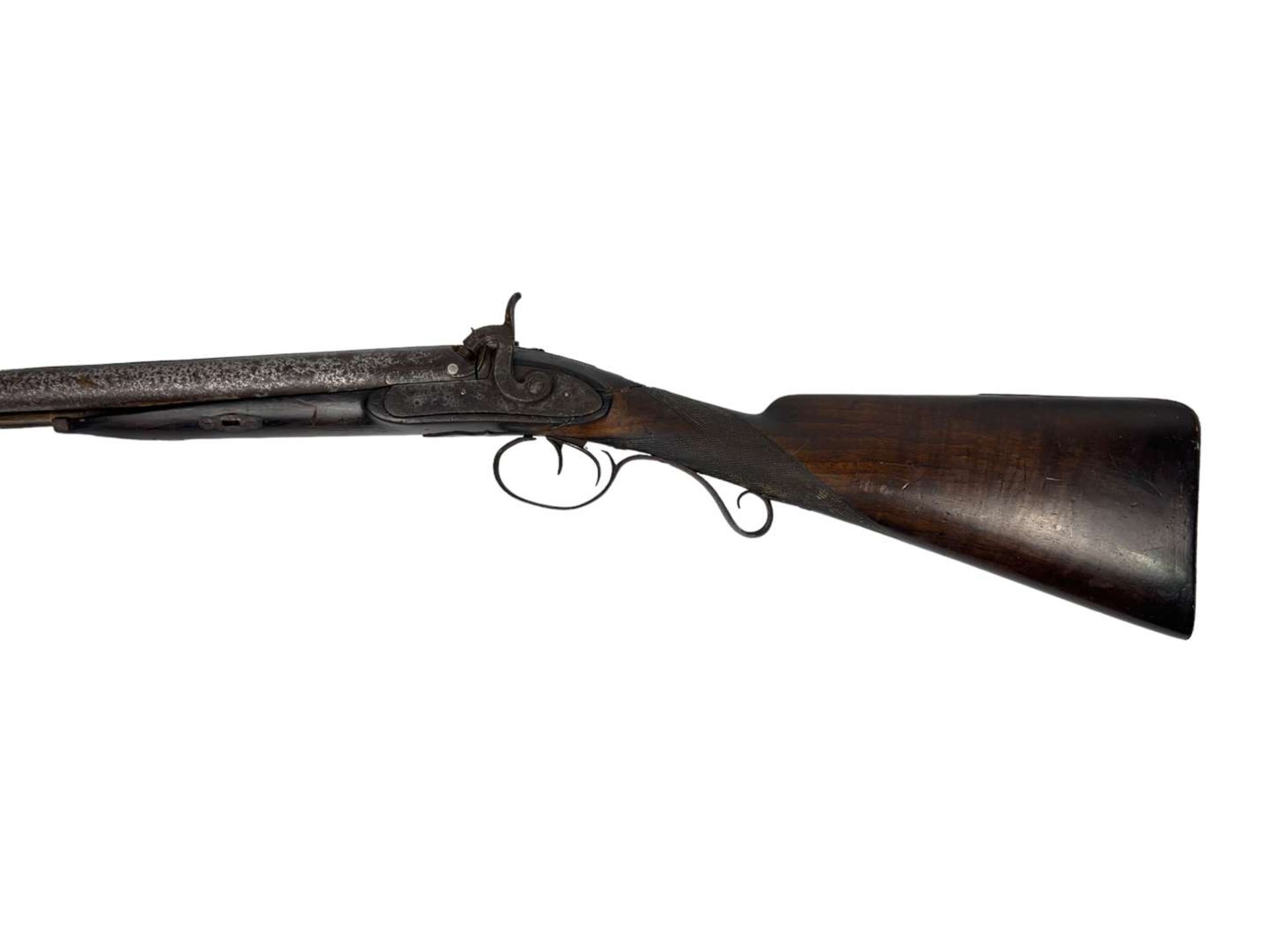 18th/19th Century Percussion Double Barrel Hunting Rifle - Image 6 of 7