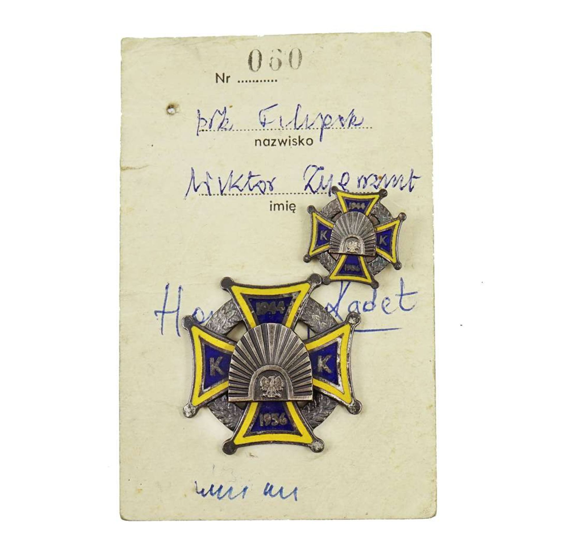 <p>post-WW2 Polish Communist Rare Badge Group Col. Wiktor Filipek</p> - Image 8 of 12