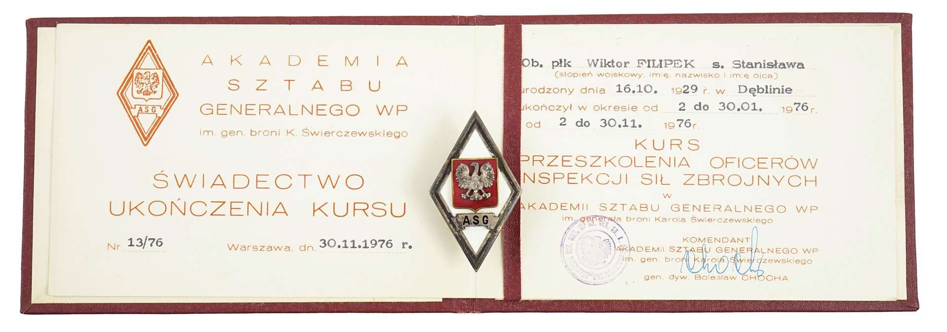 <p>post-WW2 Polish Communist Rare Badge Group Col. Wiktor Filipek</p> - Image 5 of 12