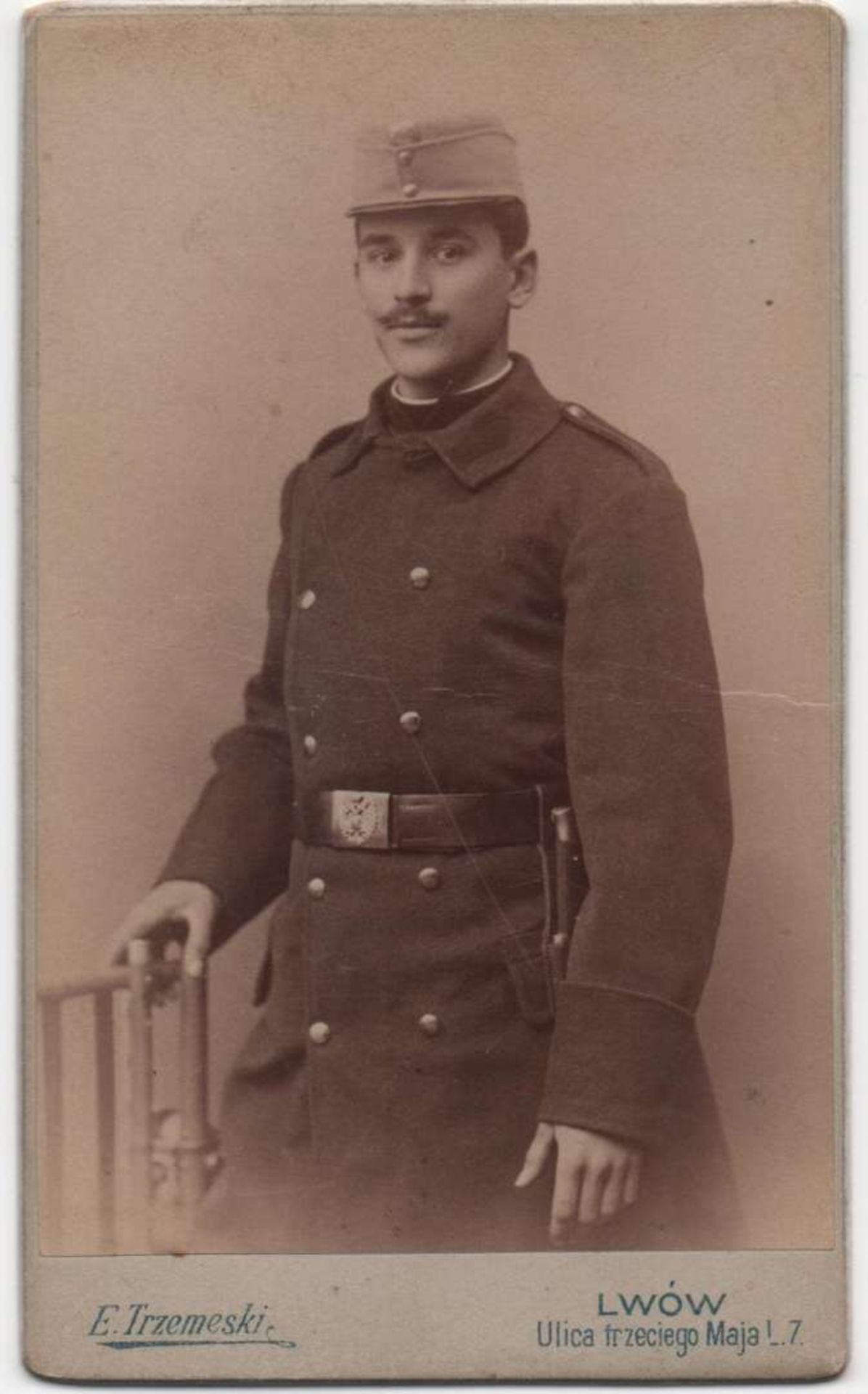 WW1 Austrian Cardboard Soldier Photo - Lwów