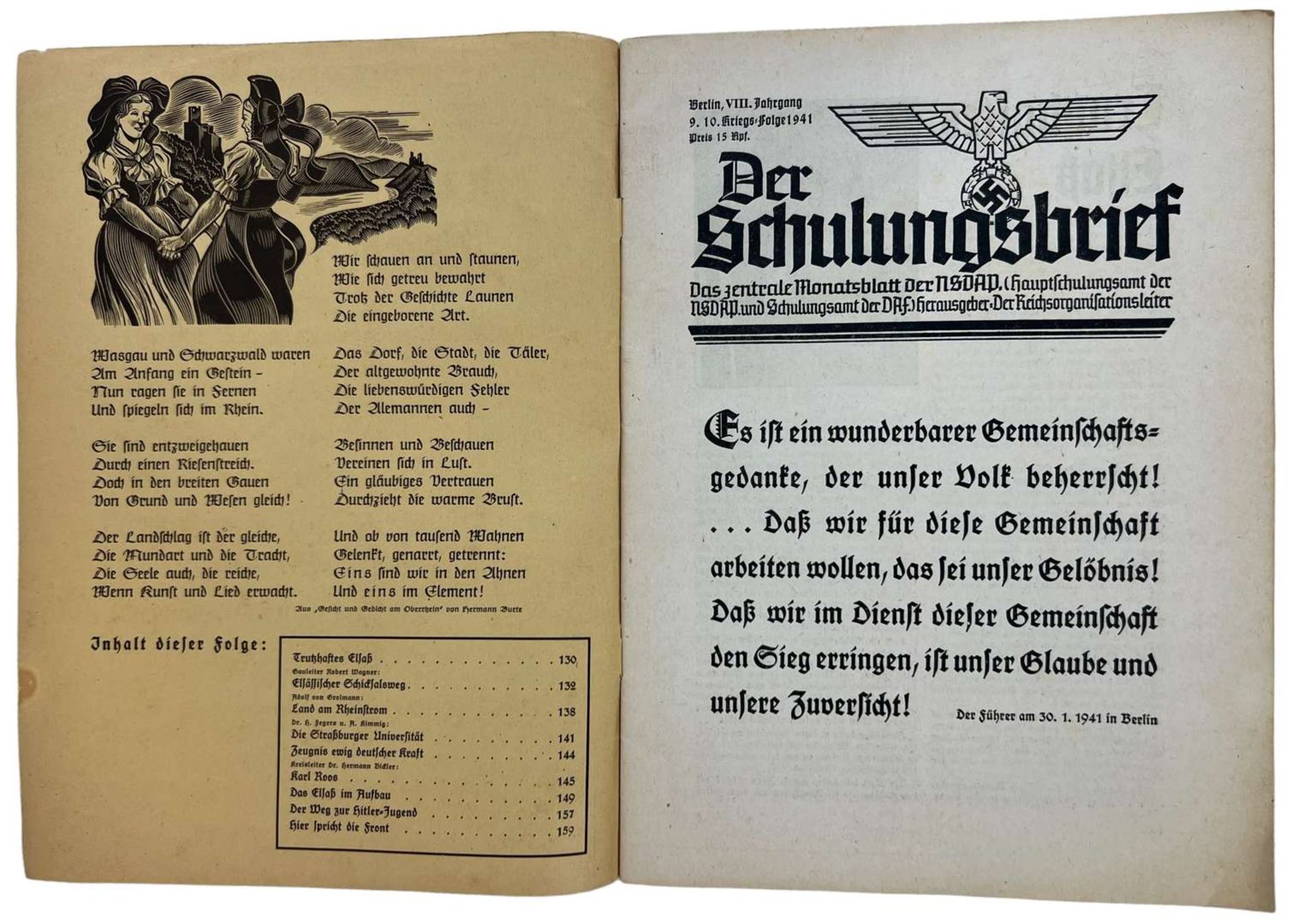 WW2 German NSDAP Newspaper "Der Schulungsbrief" 1941 - Image 2 of 3
