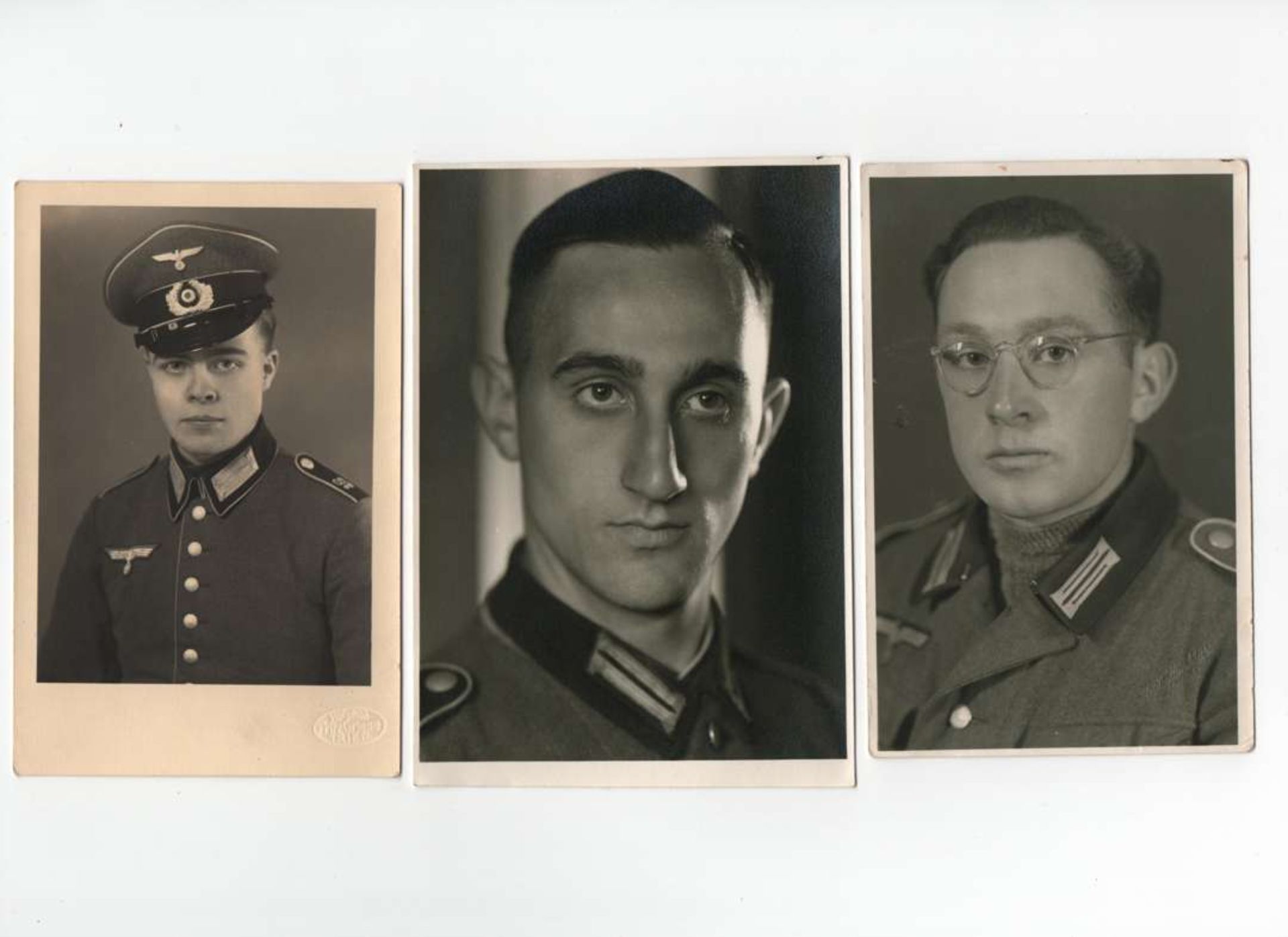 WW2 Lot of 3 German Portrait Photos - Wehrmacht