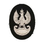 WW2 Polish Armoured Eagle Cap Badge Embroided&nbsp;