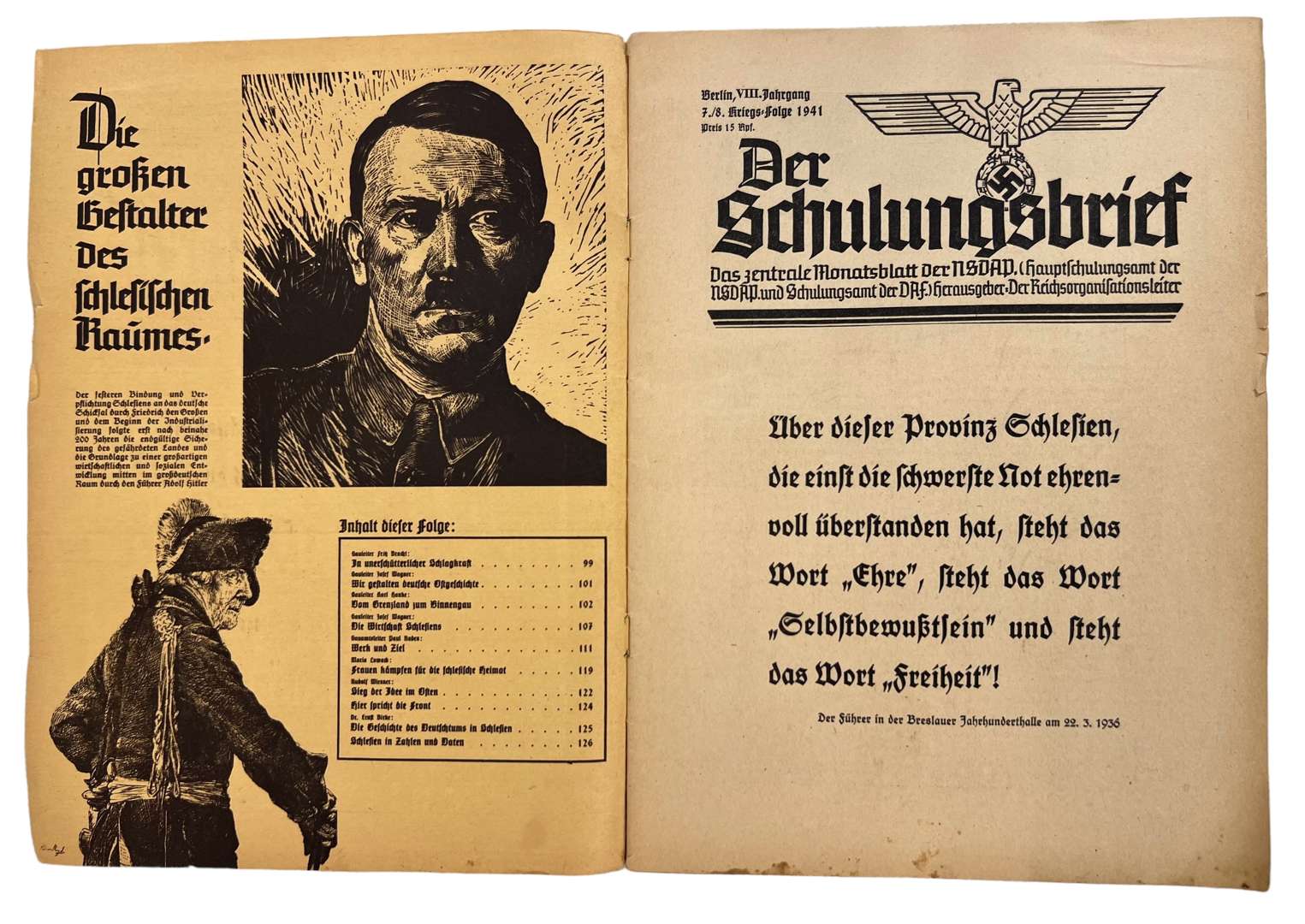 WW2 German NSDAP Newspaper "Der Schulungsbrief", 7. / 8., 1941 - Image 2 of 3