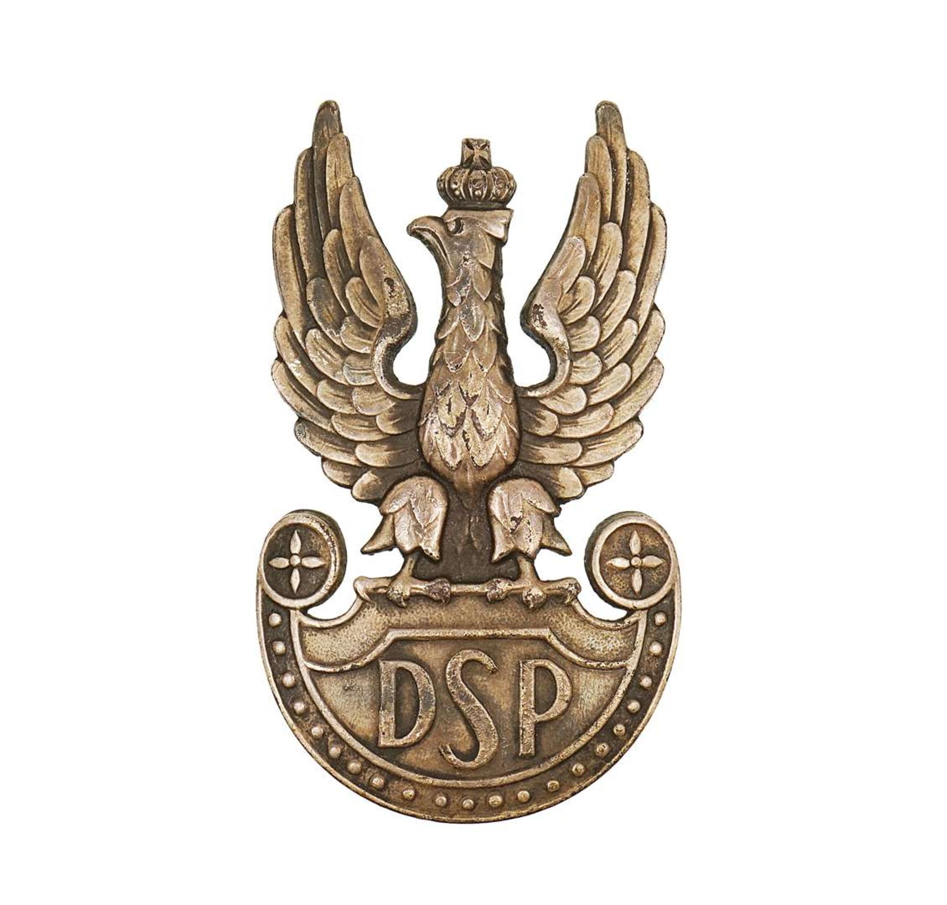WW2 Polish DSP Eagle Cap Badge – Rare Steel