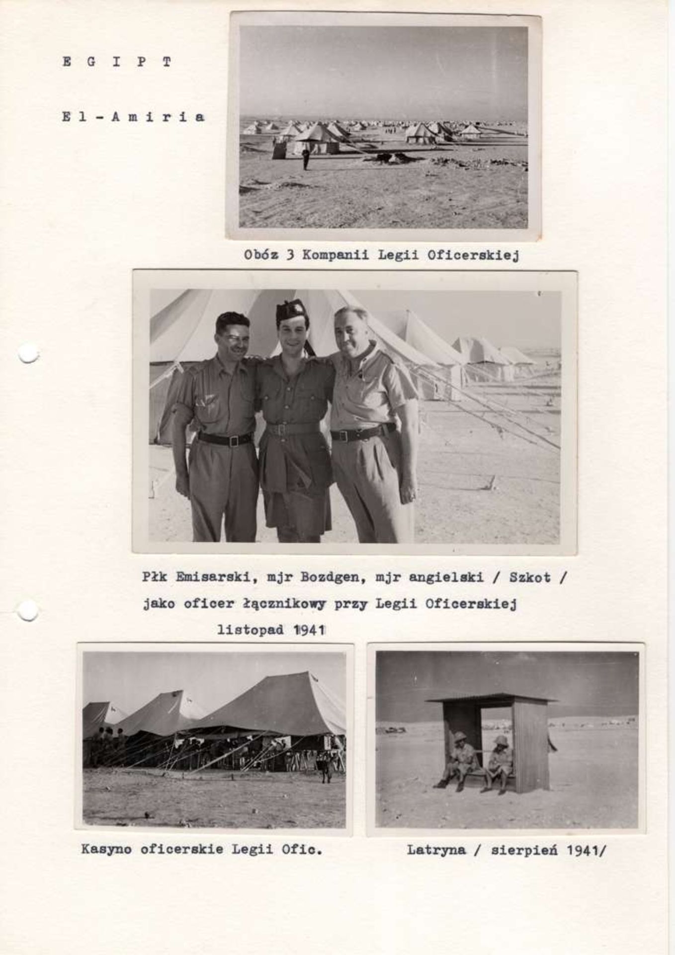 WW2 Polish Photos from Egypt - El-Amiria 1941. Officer's Legion