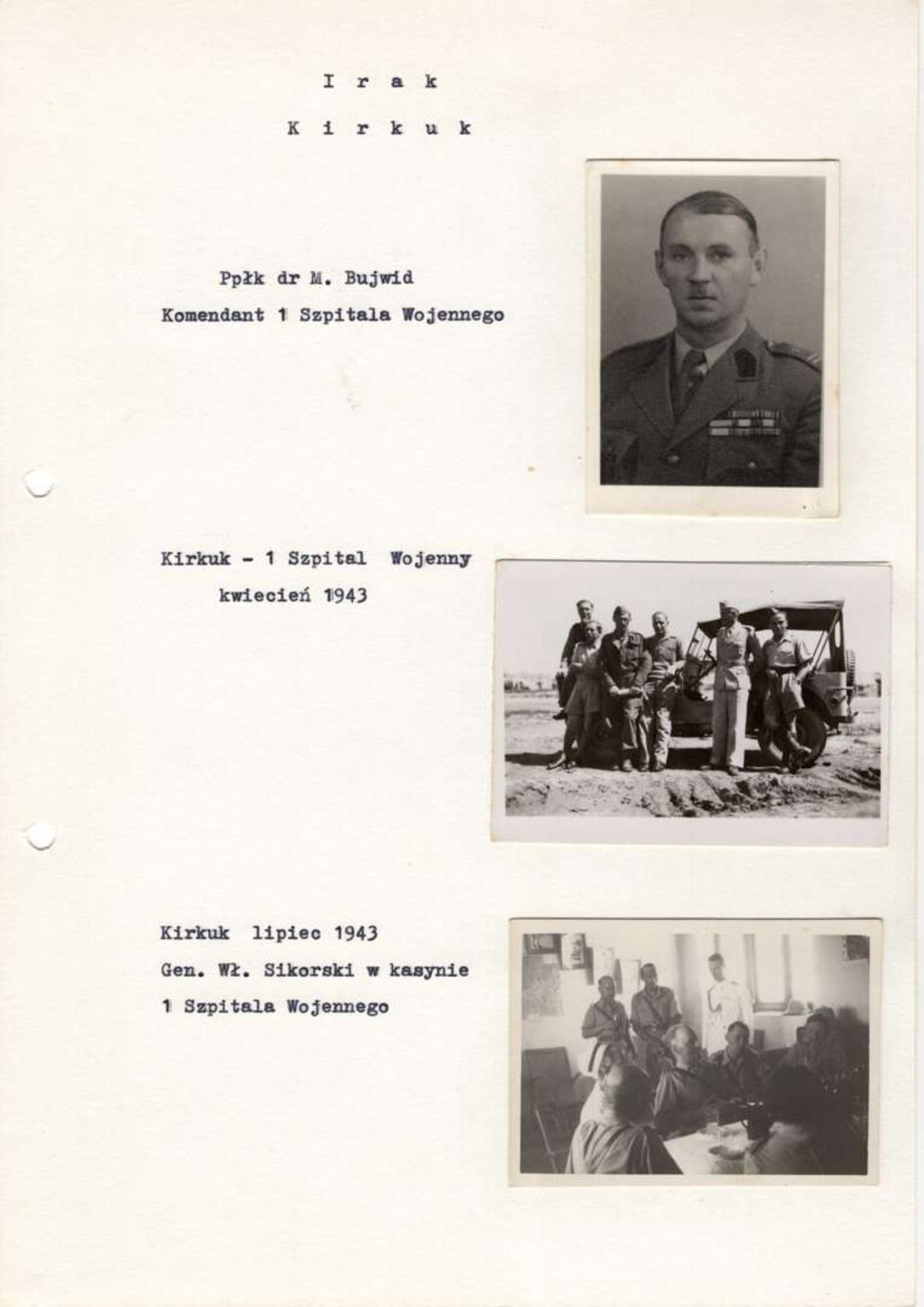 WW2 Polish Photos Iraq - Kirkuk 1943 Gen. Władysław Sikorski