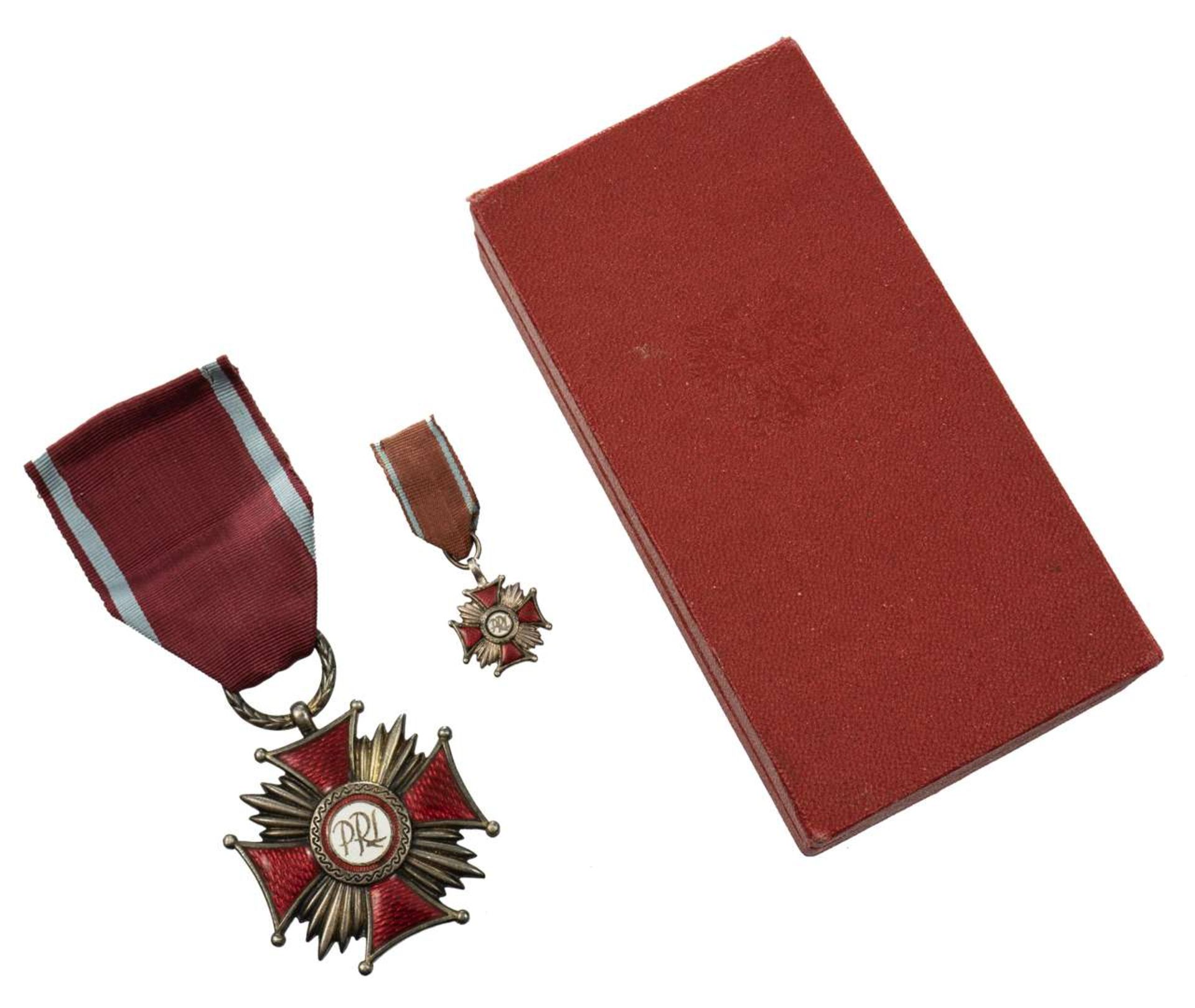Polish People's Republic Silver Cross of Merit with a miniature