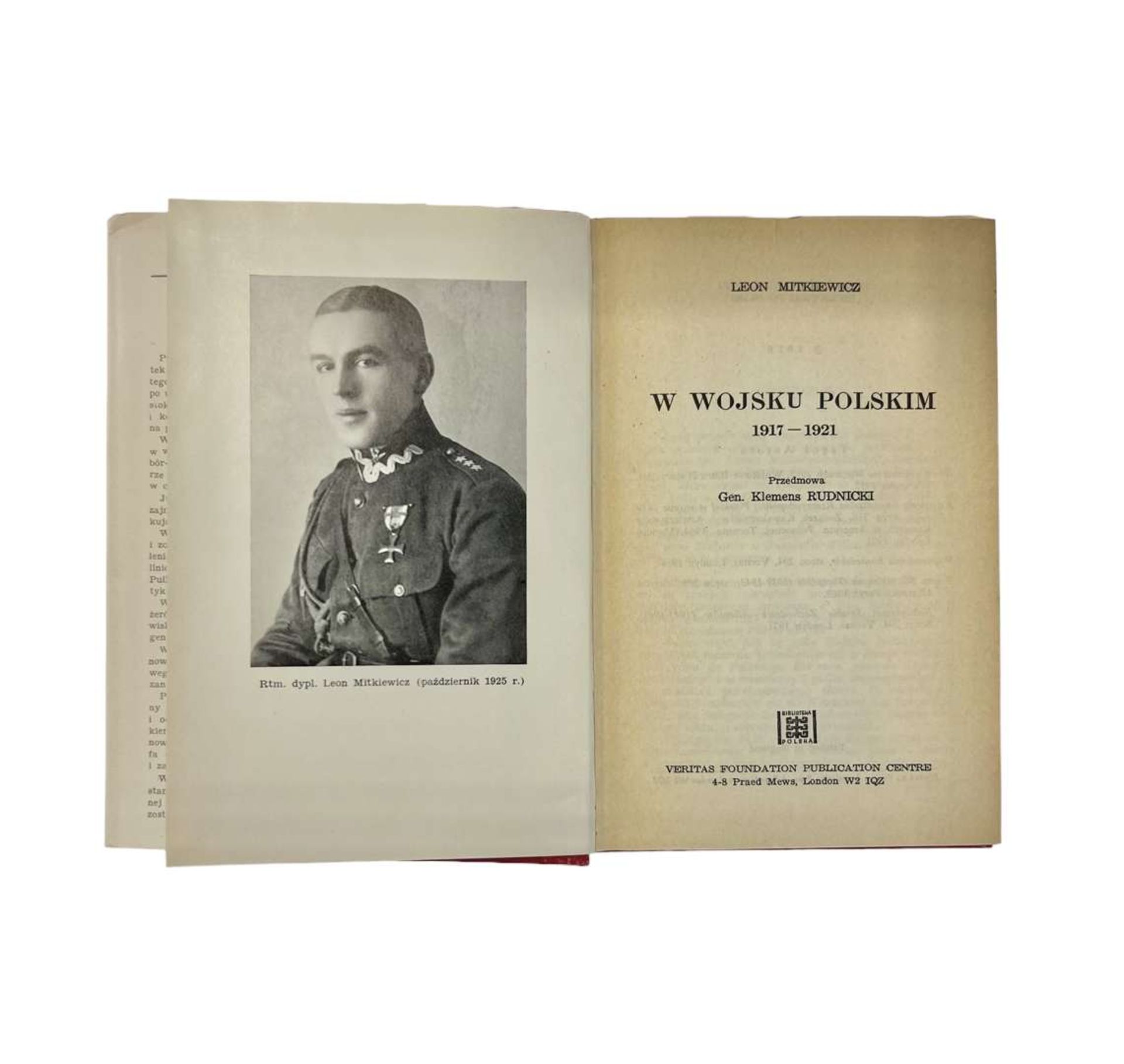 WW II Book “W Wojsku Polskim 1917 - 1921”. Leon Mientkiewicz - Image 2 of 2