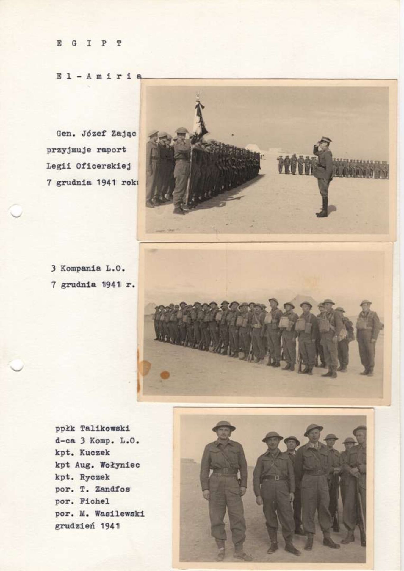 WW2 Polish Photos from Egypt - El-Amiria 1941 - Officer's Legion, General Józef Zając