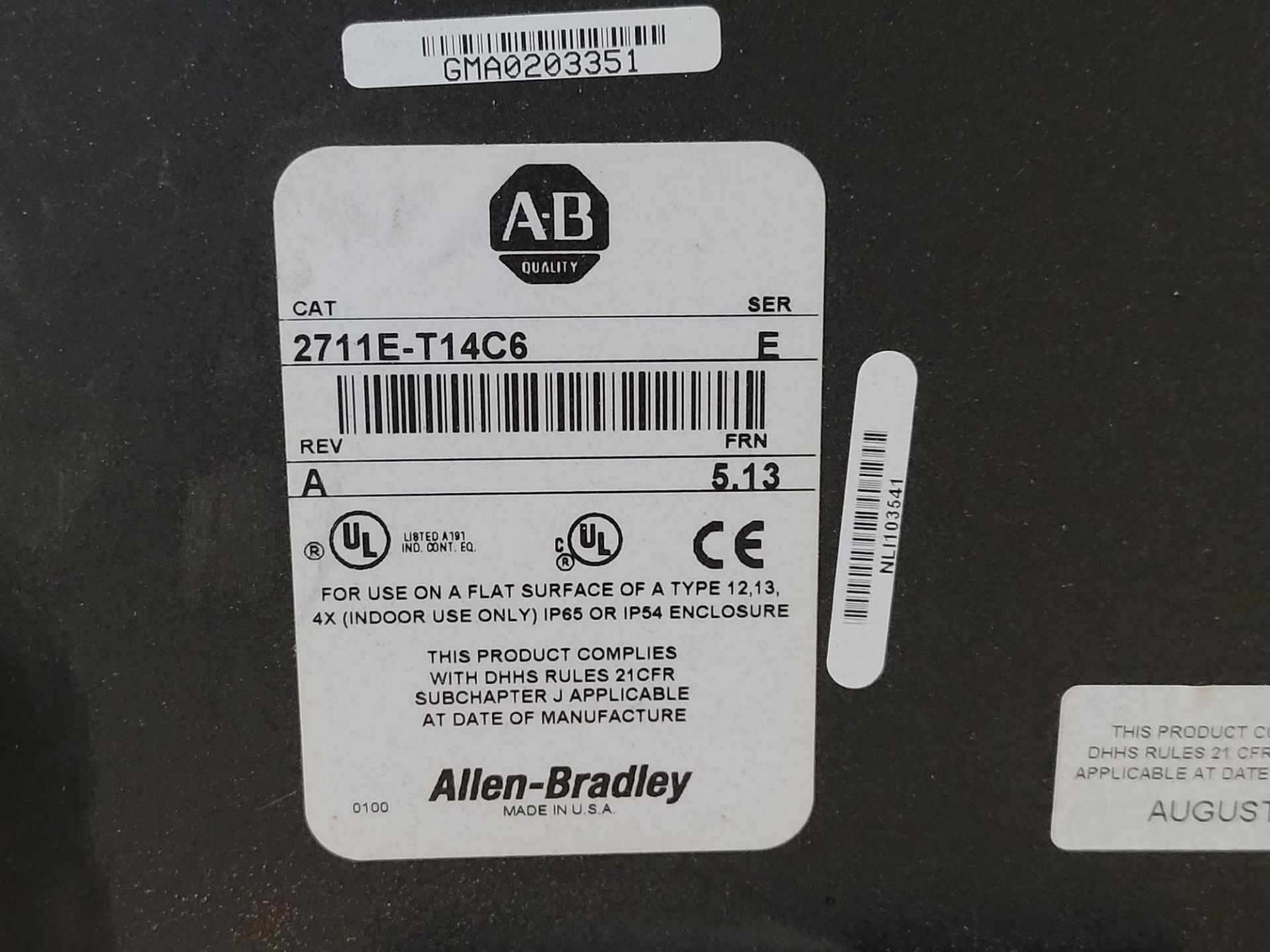 LOT OF 2 ALLEN BRADLEY 2711E-T14C6 /E PANELVIEW 1400E SCREEN - Image 3 of 3