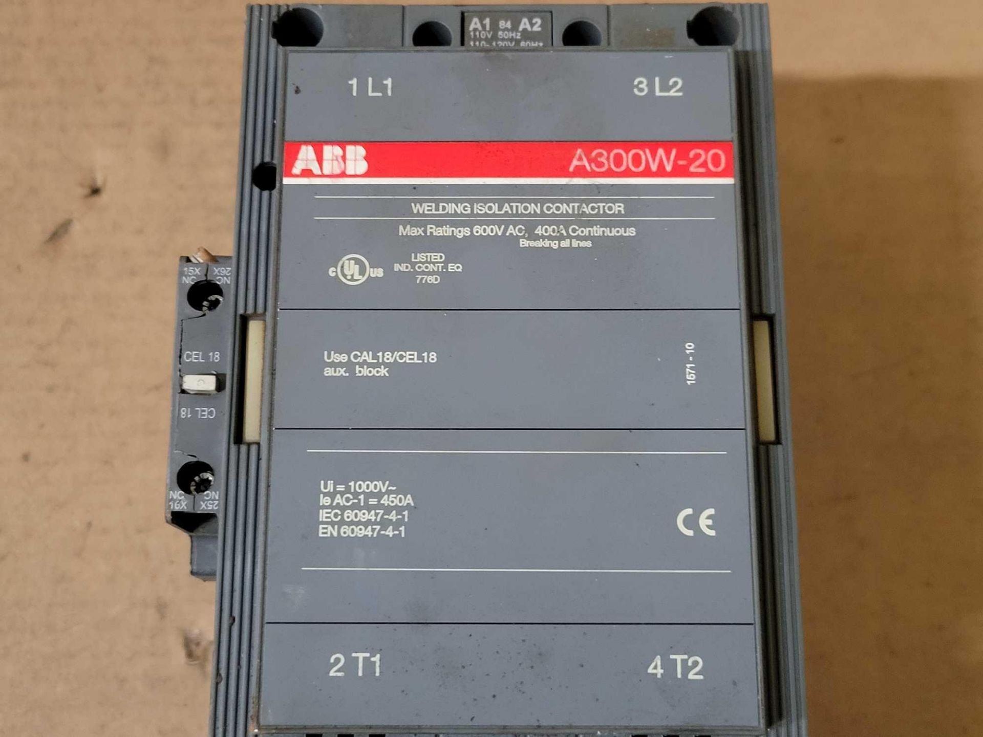 LOT OF 2 ABB A300W-20 WELDING ISOLATION CONTACTOR - Image 3 of 5