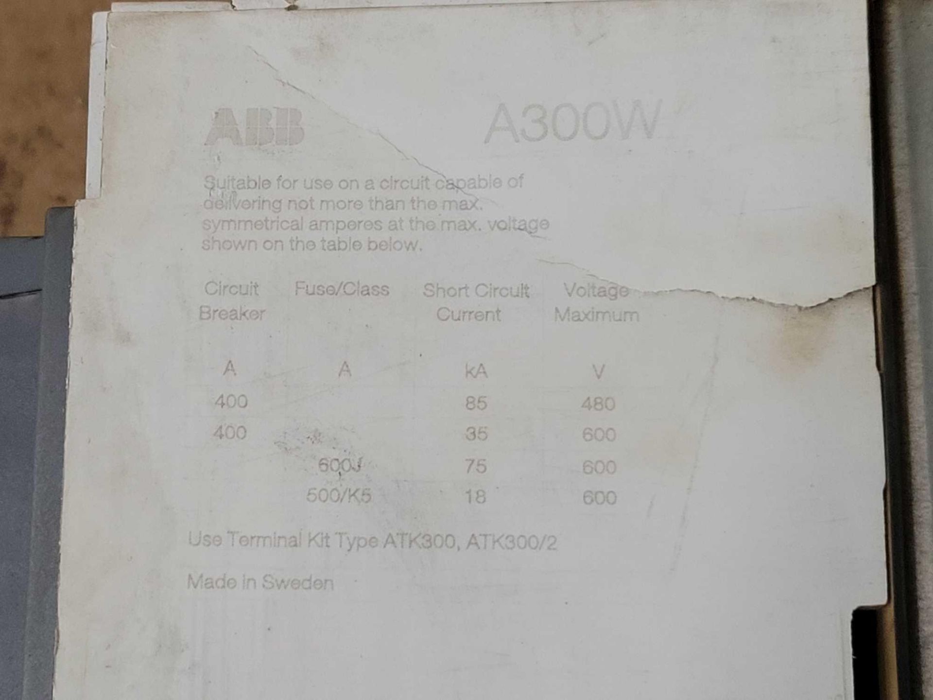 LOT OF 2 ABB A300W-20 WELDING ISOLATION CONTACTOR - Image 5 of 5