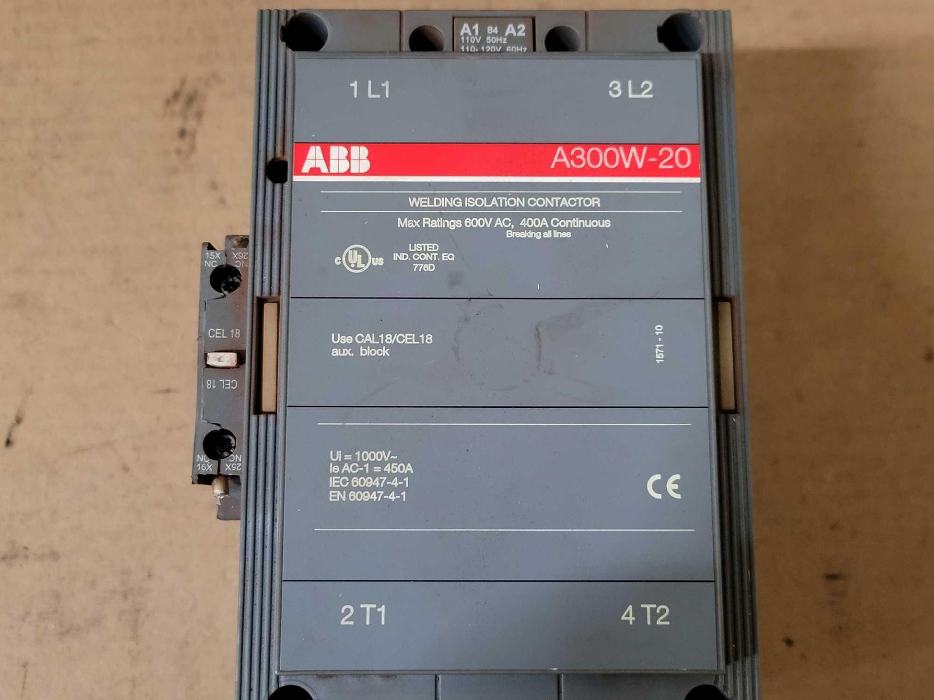 LOT OF 2 ABB A300W-20 WELDING ISOLATION CONTACTOR - Image 3 of 5