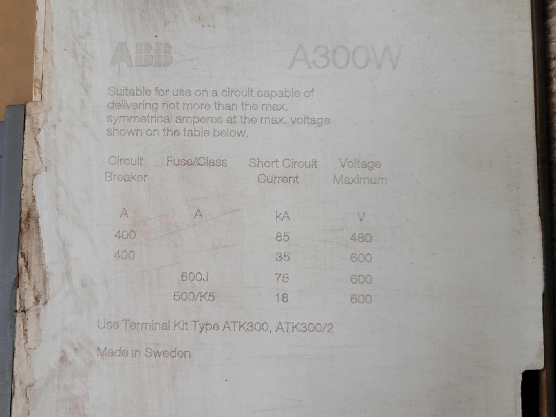 LOT OF 2 ABB A300W-20 WELDING ISOLATION CONTACTOR - Image 5 of 5