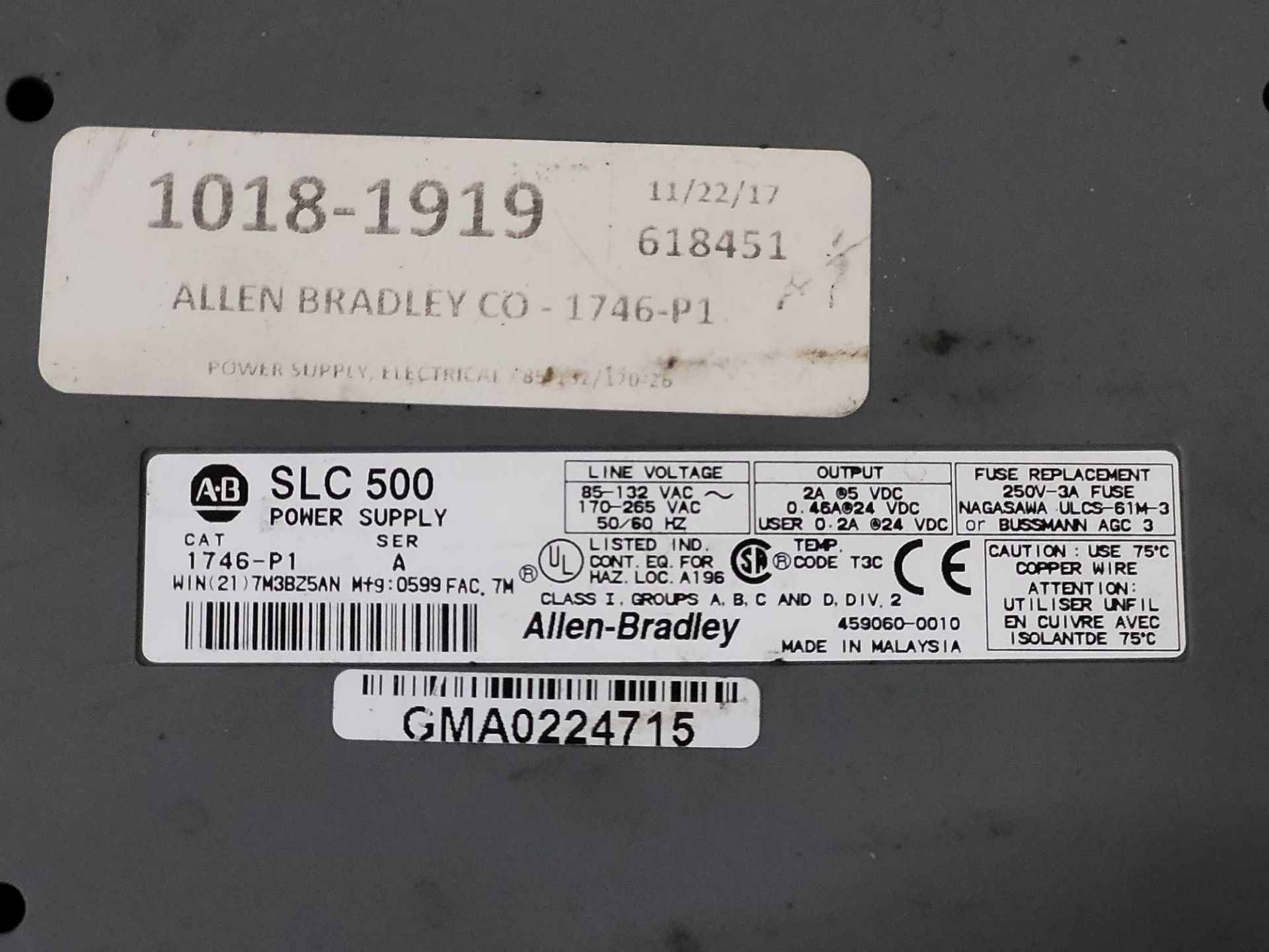 LOT OF 11 ALLEN BRADLEY 1746-P1 /A POWER SUPPLY - Image 4 of 4