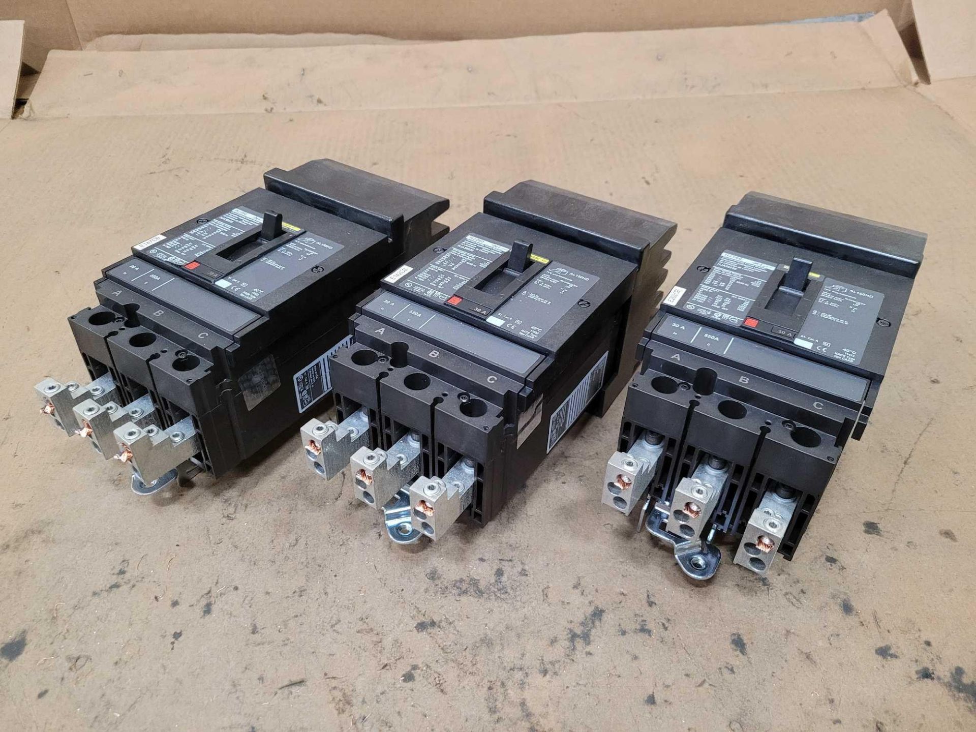 LOT OF 3 SQUARE D HJA36030 30 AMP CIRCUIT BREAKER