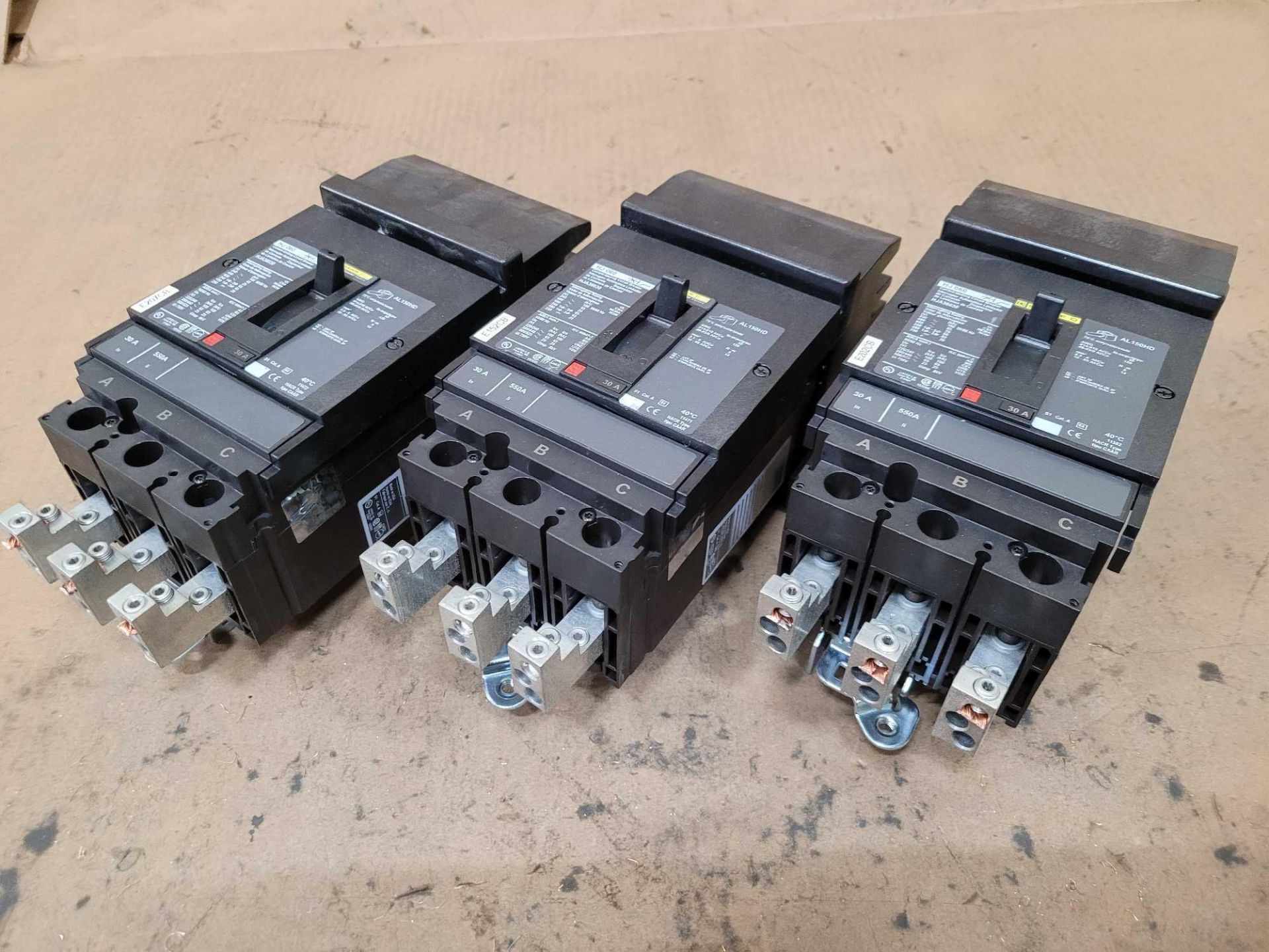 LOT OF 3 SQUARE D HJA36030 30 AMP CIRCUIT BREAKER