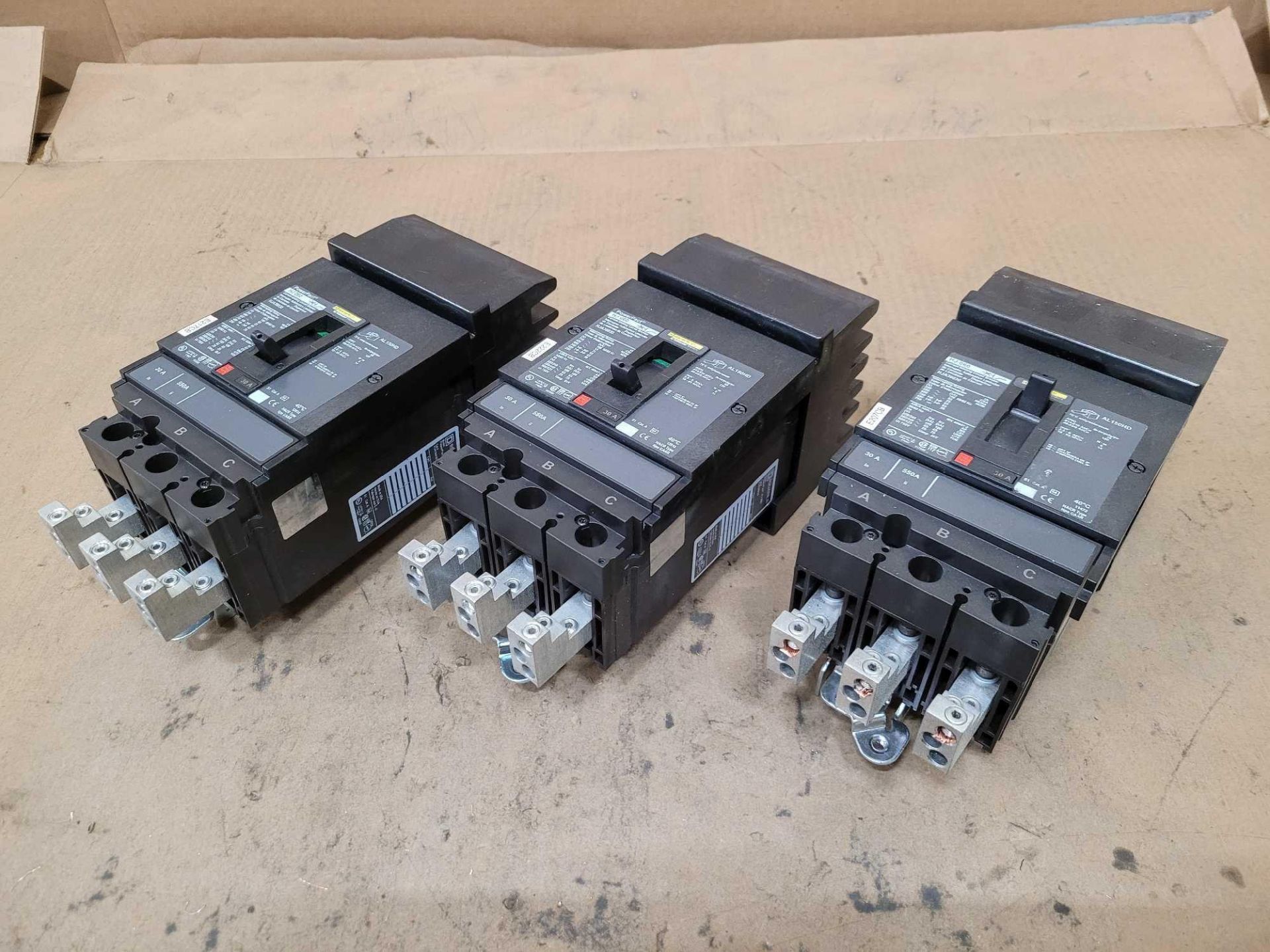 LOT OF 3 SQUARE D HJA36030 30 AMP CIRCUIT BREAKER