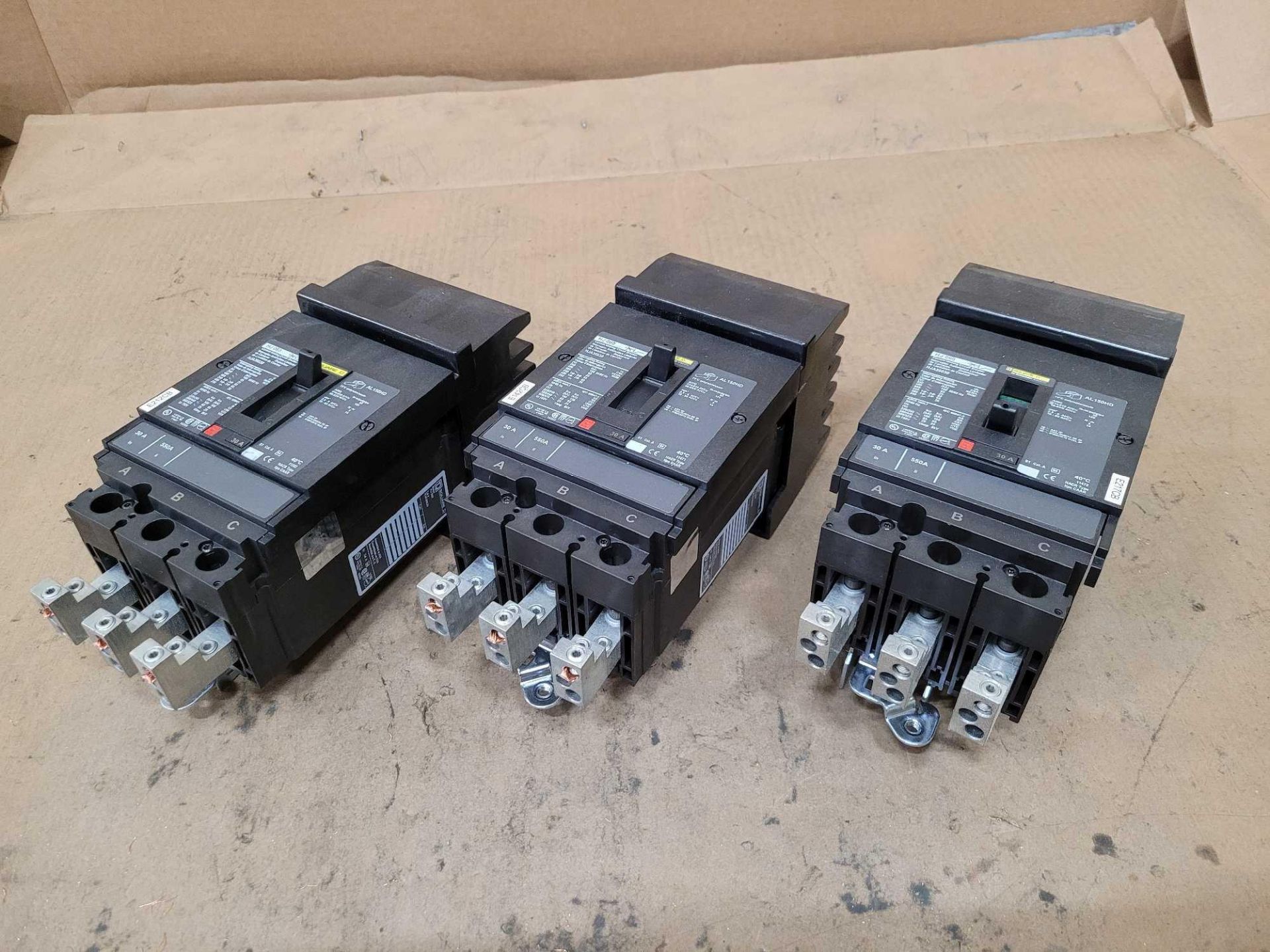 LOT OF 3 SQUARE D HJA36030 30 AMP CIRCUIT BREAKER