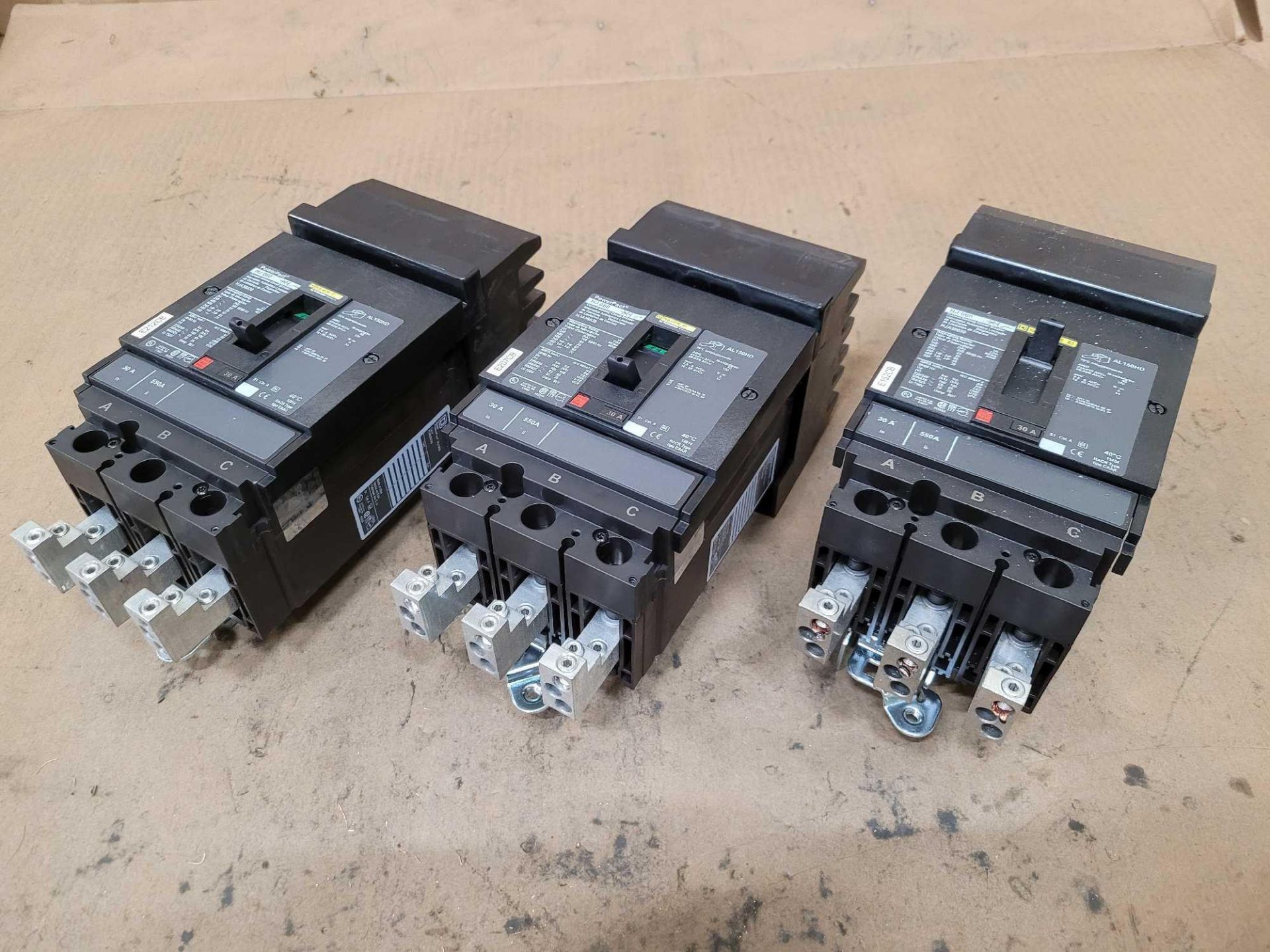 LOT OF 3 SQUARE D HJA36030 30 AMP CIRCUIT BREAKER