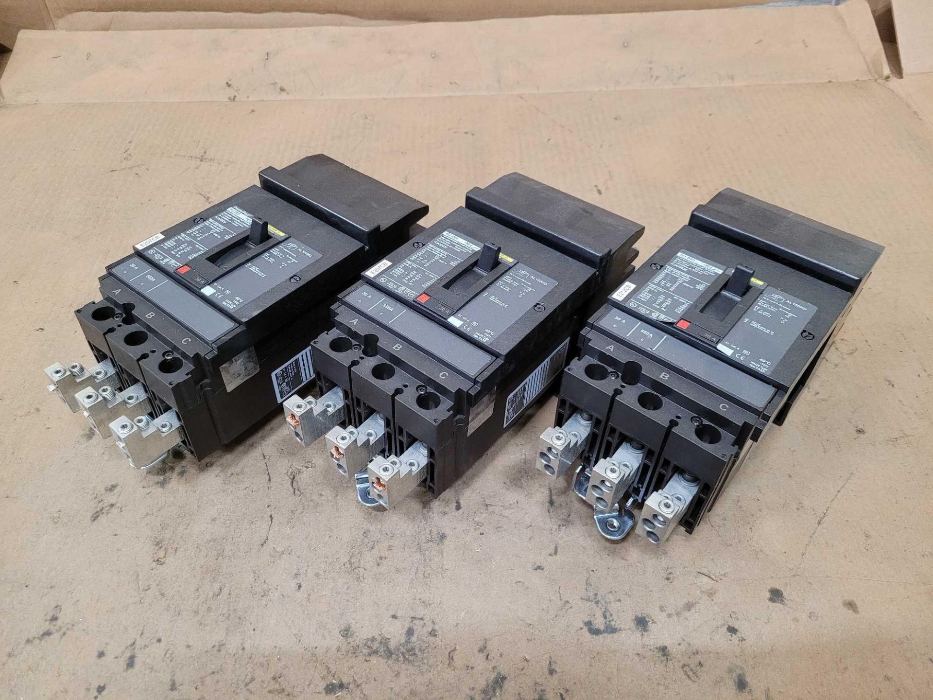 LOT OF 3 SQUARE D HJA36030 30 AMP CIRCUIT BREAKER