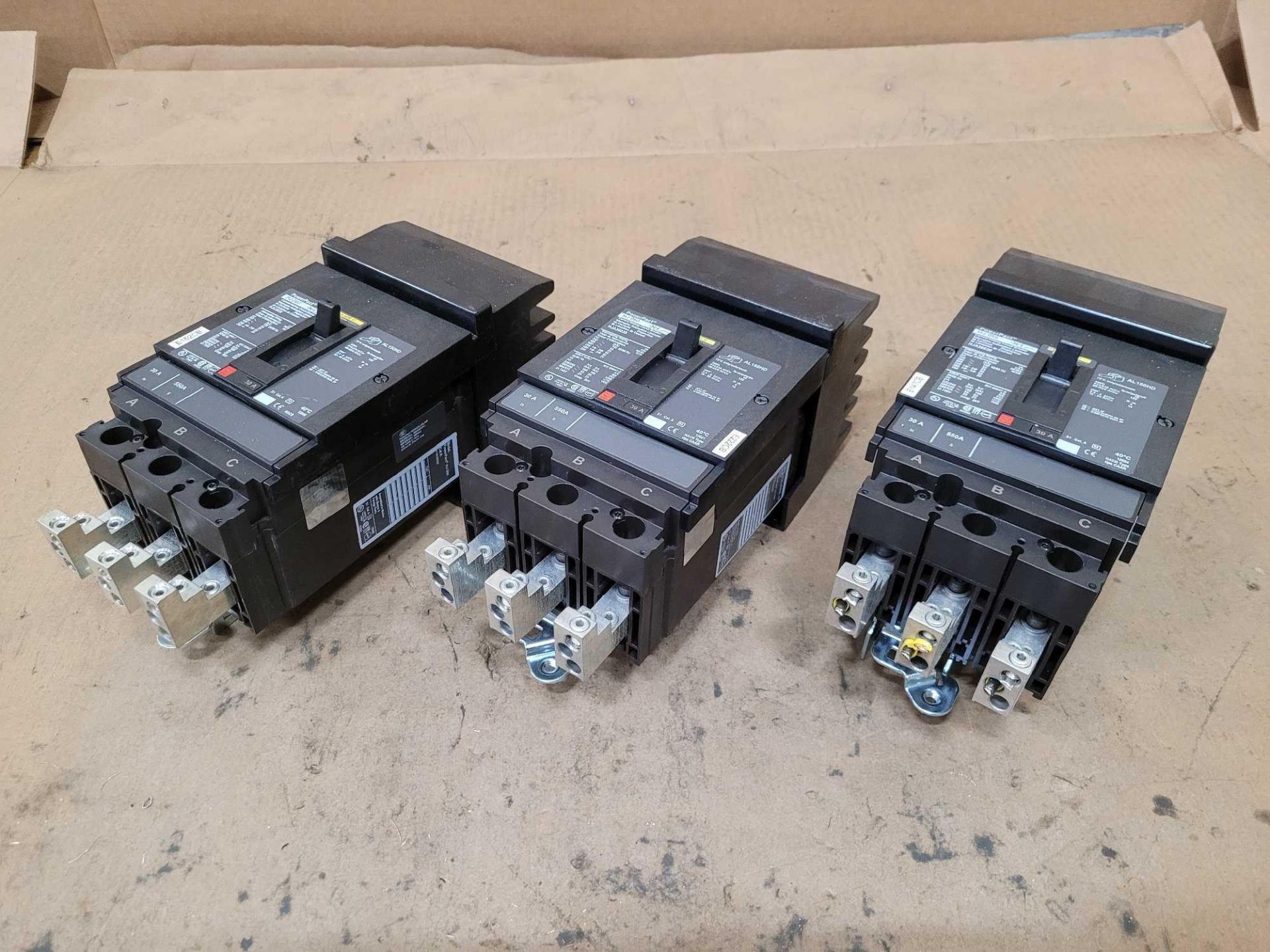 LOT OF 3 SQUARE D HJA36030 30 AMP CIRCUIT BREAKER