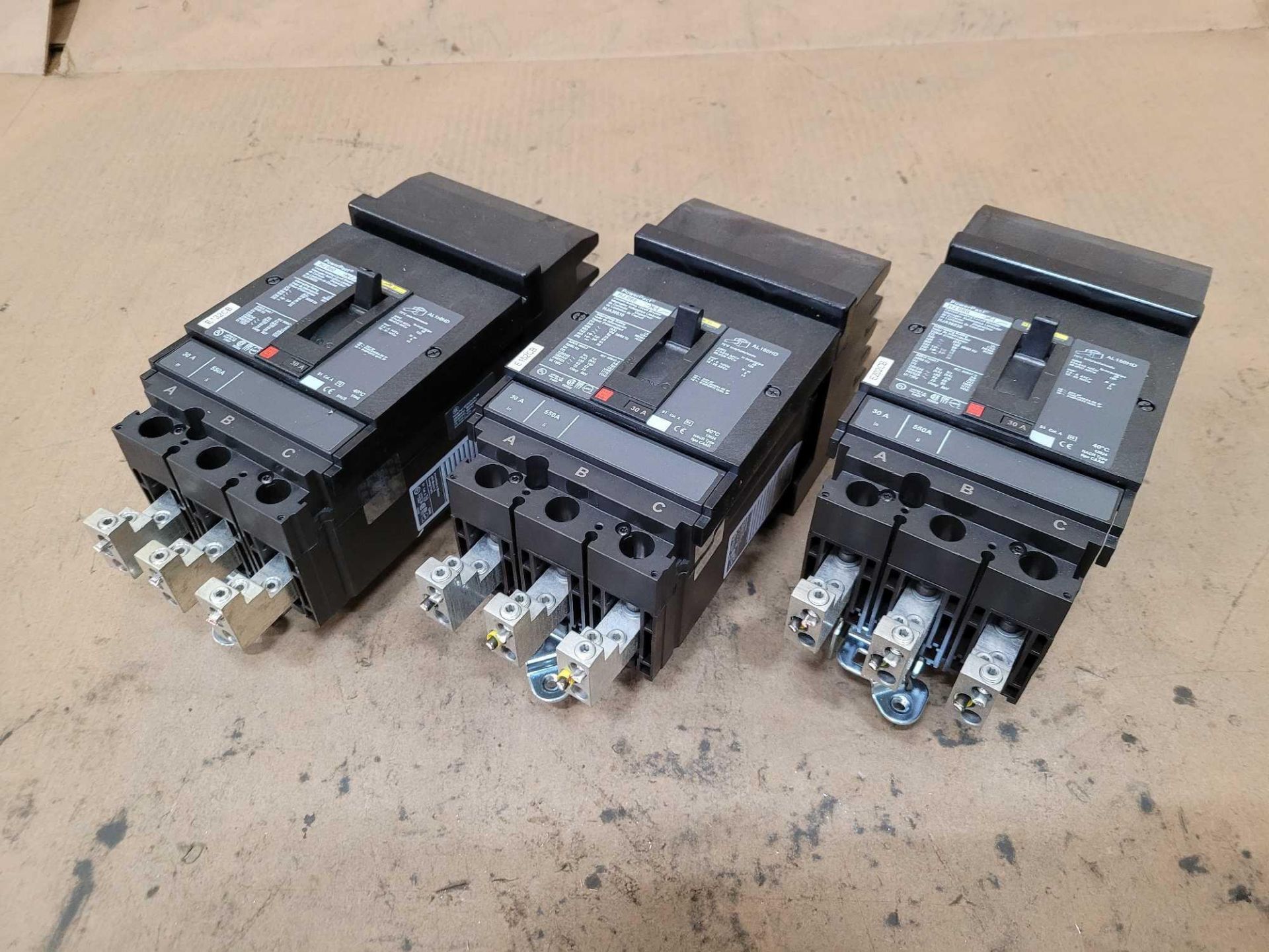 LOT OF 3 SQUARE D HJA36030 30 AMP CIRCUIT BREAKER