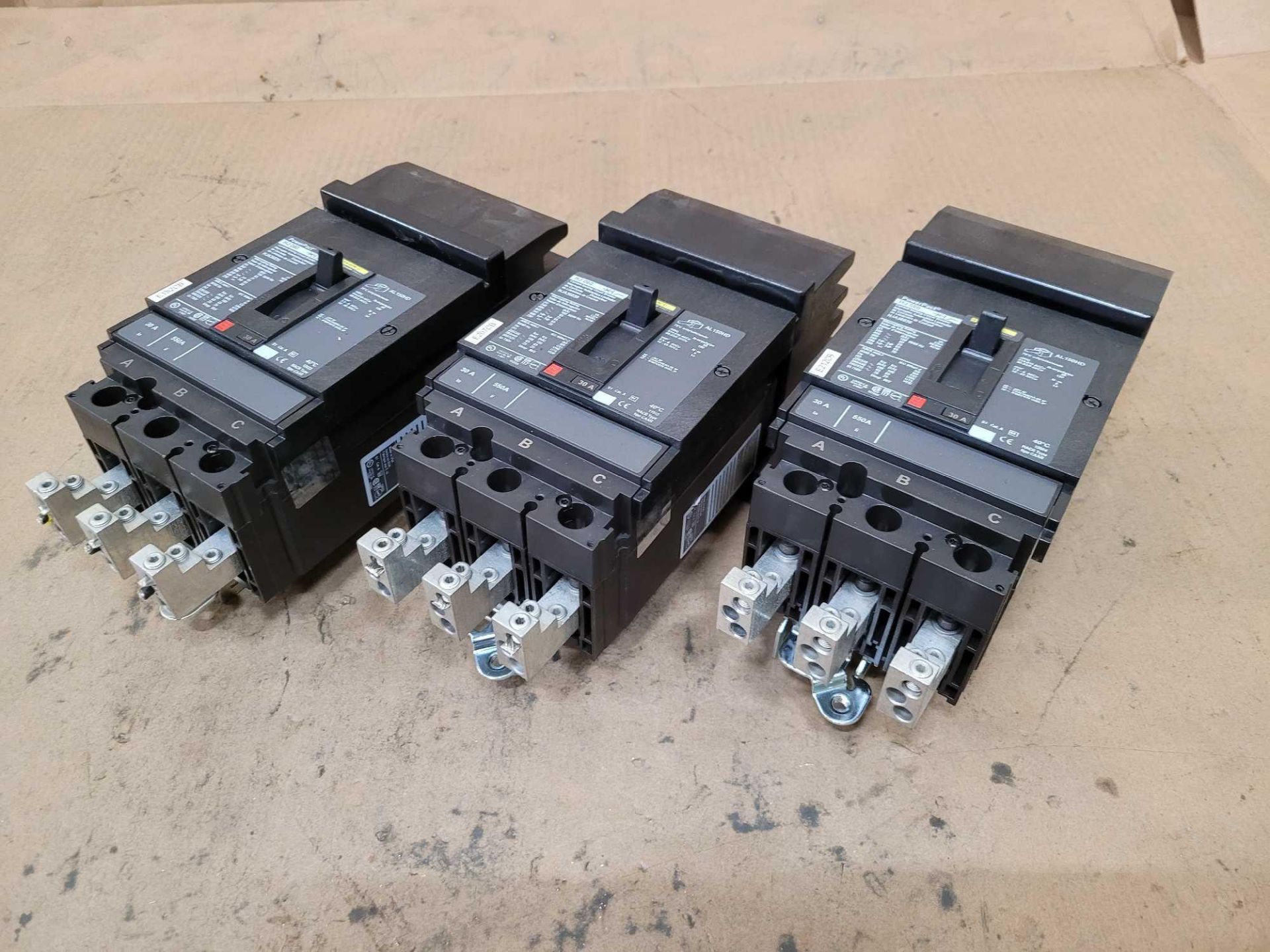 LOT OF 3 SQUARE D HJA36030 30 AMP CIRCUIT BREAKER