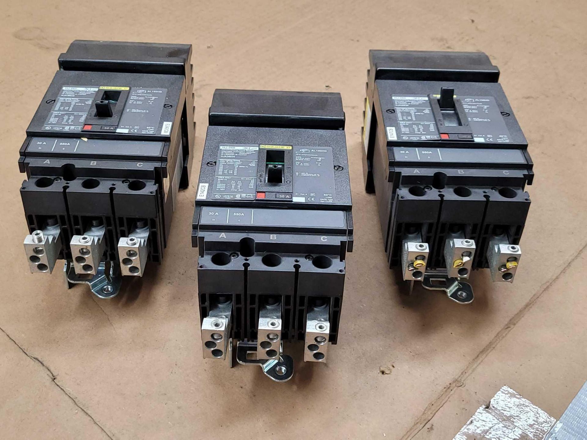 LOT OF 3 SQUARE D HJA36030 30 AMP CIRCUIT BREAKER