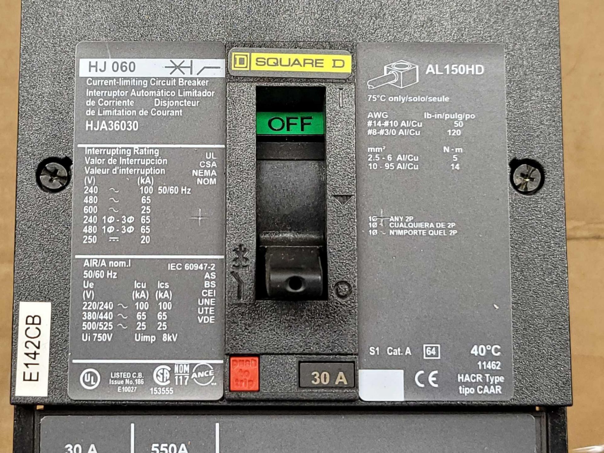 LOT OF 3 SQUARE D HJA36030 30 AMP CIRCUIT BREAKER - Image 4 of 4