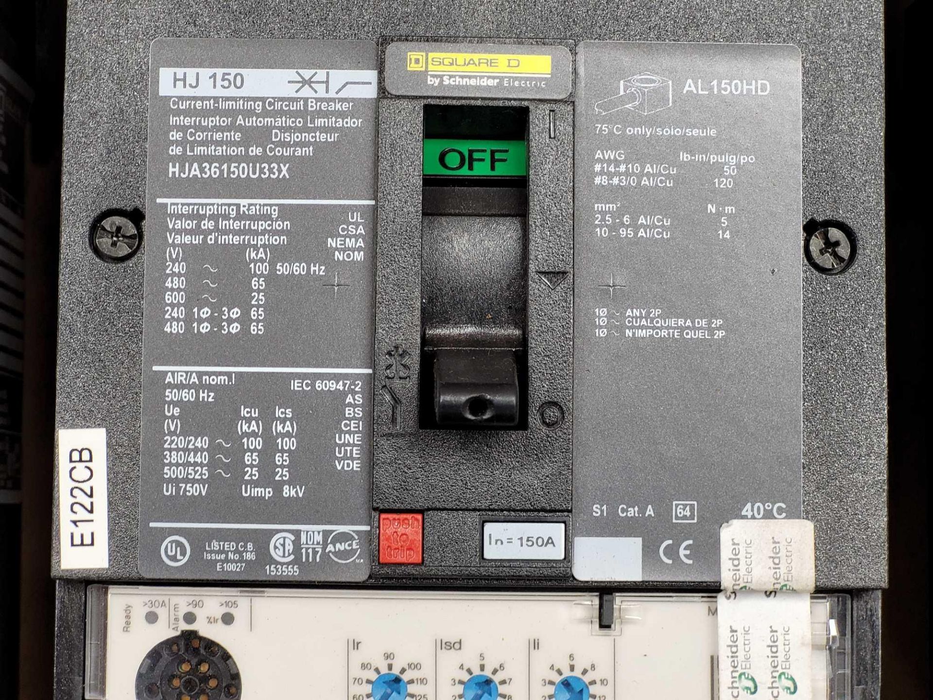 LOT OF 5 SQUARE D CIRCUIT BREAKERS [1] HJA260151 [1] HJA36030 [1] HJA36060 [1] HJA36150U33X [1] HJL2 - Image 5 of 8