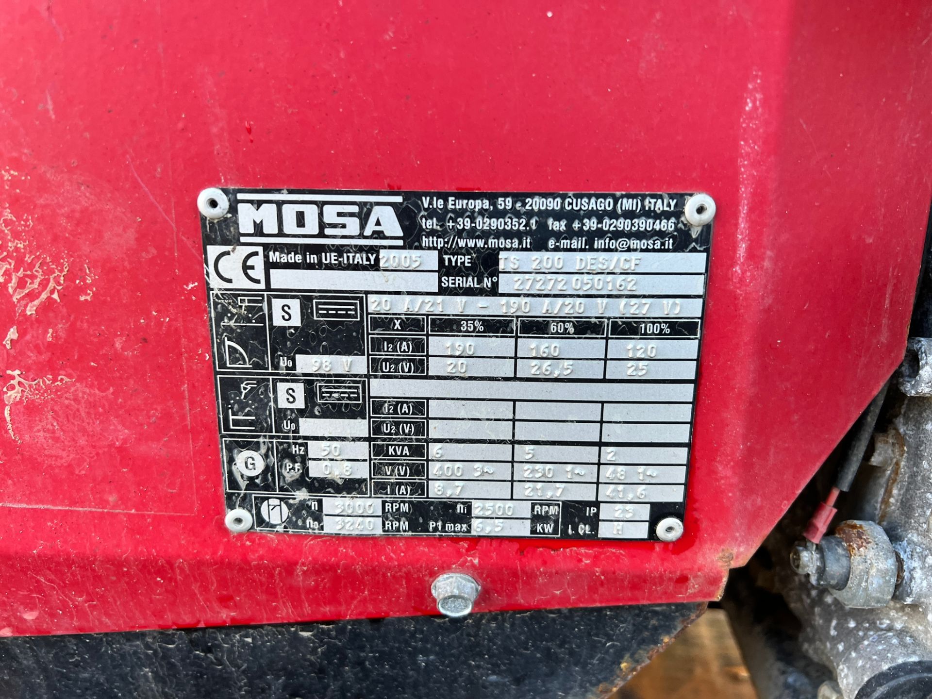Mosa TS200 DES/CF Diesel Generator Welder *PLUS VAT* - Image 5 of 13