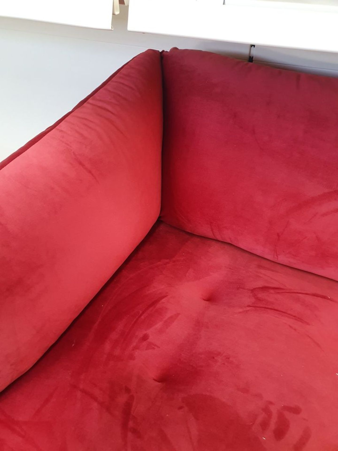 3 SEATER RED VELVET SOFA RRP £1190 *PLUS VAT* - Image 4 of 4